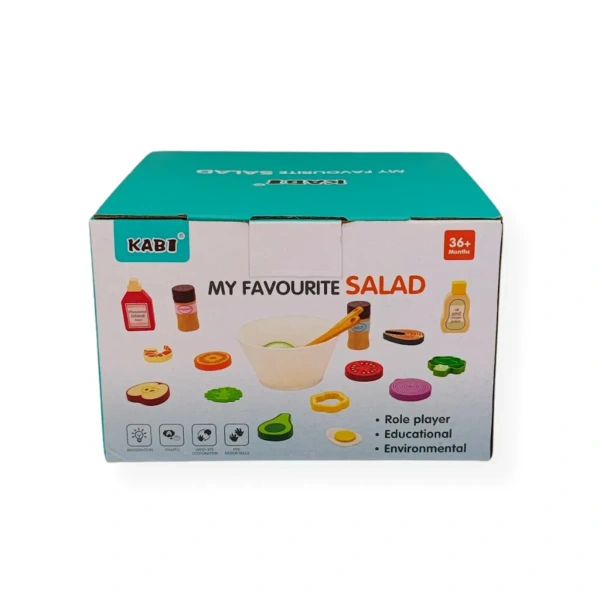 Wooden Kitchen Play Set – 22pc Salad Making Kit – Kabi 3+