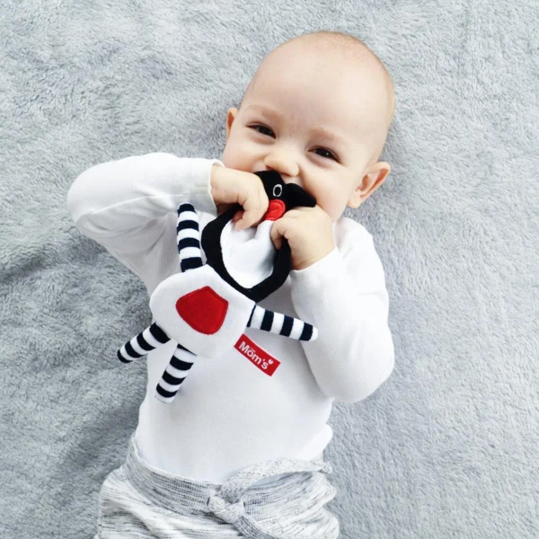 Szeleszcząca przytulanka kontrastowa Misio Buu czarny 0+ Mom's Care