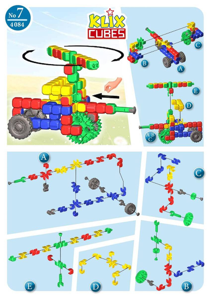 Klix Cubes Gears 310 el. - Construction Blocks