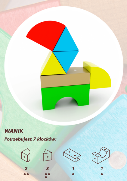 Drewniane klocki magnetyczne WABI 20 el. – starter 3+