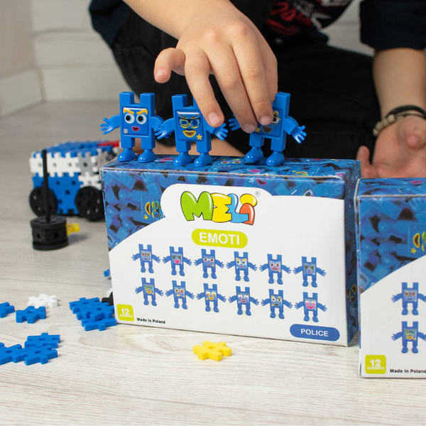 Klocki Meli Emoti Policja 12 figurek – zestaw konstrukcyjny 3+