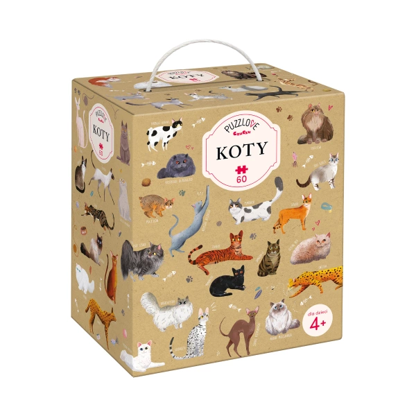 Puzzle CzuCzu Puzzlove Koty 60 elementów 4+