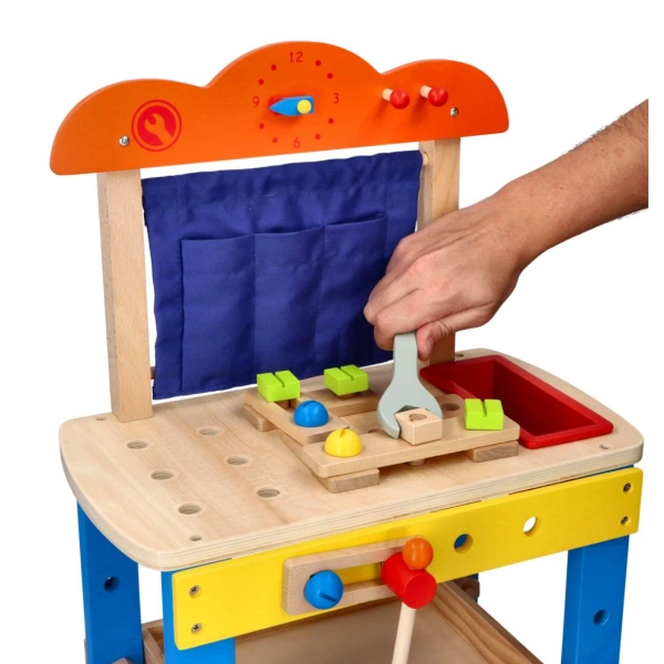 Wooden workshop with tools