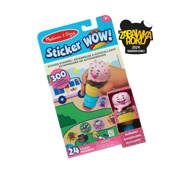   Sticker Wow - Książeczka i stempelek z naklejkami - Lody