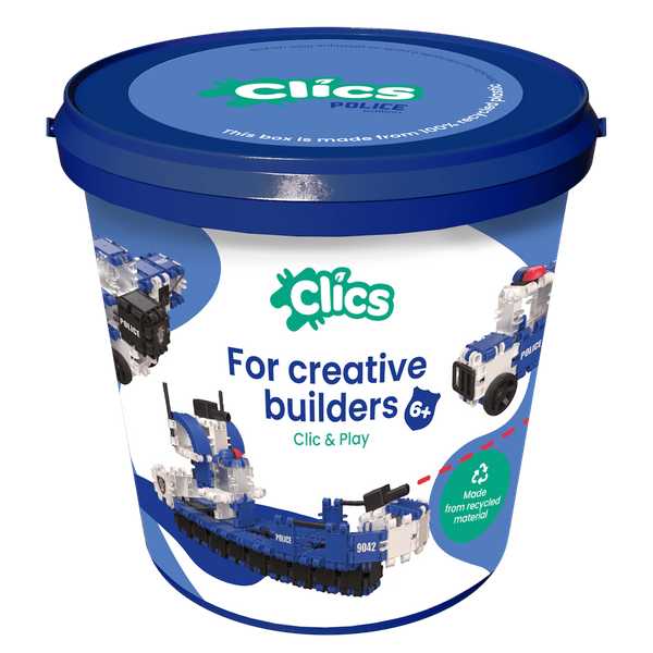 Clics Bucket 8in1 155 el. - Construction blocks - Police