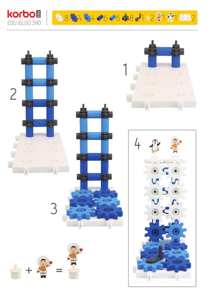 Klocki konstrukcyjne Korbo Edu Igloo 390 el. – Arktyka 4+