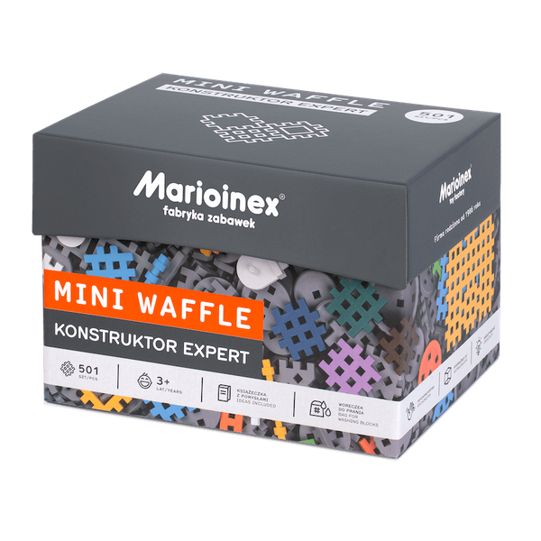 Klocki edukacyjne Marioinex Mini Waffle Konstruktor Expert 501 elementów dla 4-latka wspierające ...