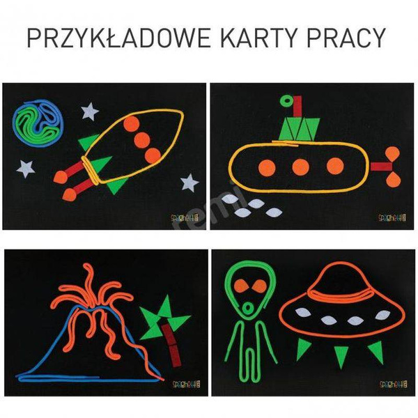 Tabliczka Spaghetti Fluo z latarką LED – Korbo 5+ kreatywna