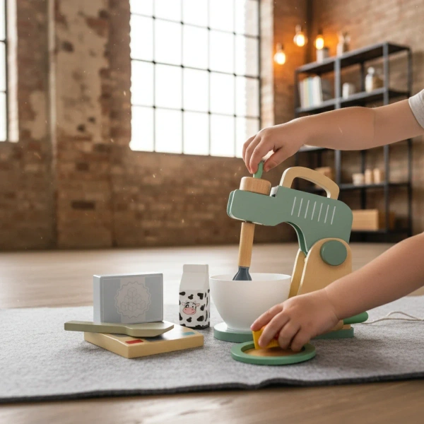 Wooden Blender Kitchen Play Set with Accessories – Kabi 3+