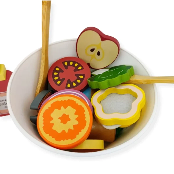Wooden Kitchen Play Set – 22pc Salad Making Kit – Kabi 3+