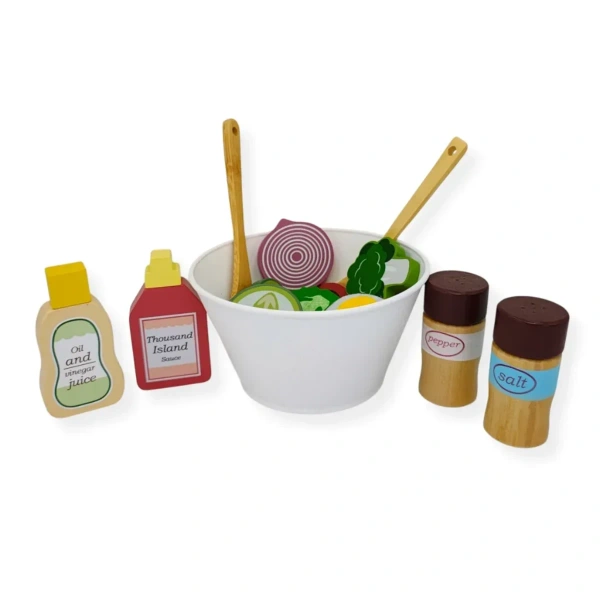 Wooden Kitchen Play Set – 22pc Salad Making Kit – Kabi 3+