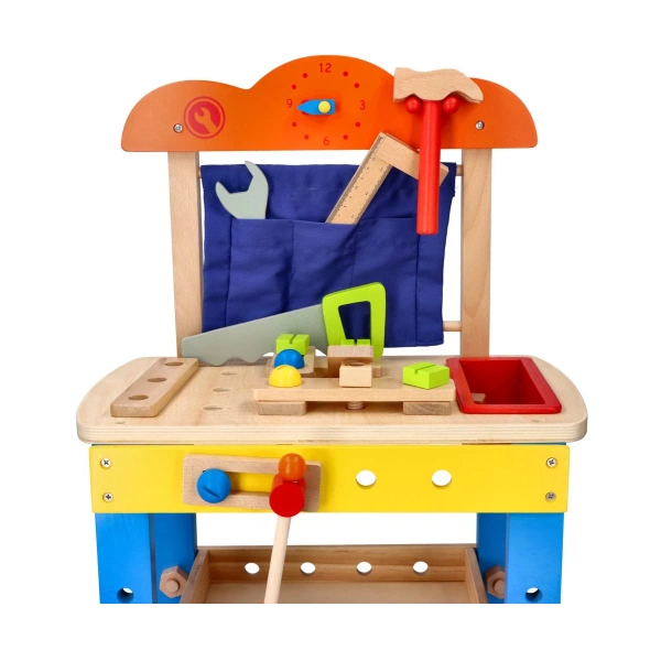 Wooden workshop with tools