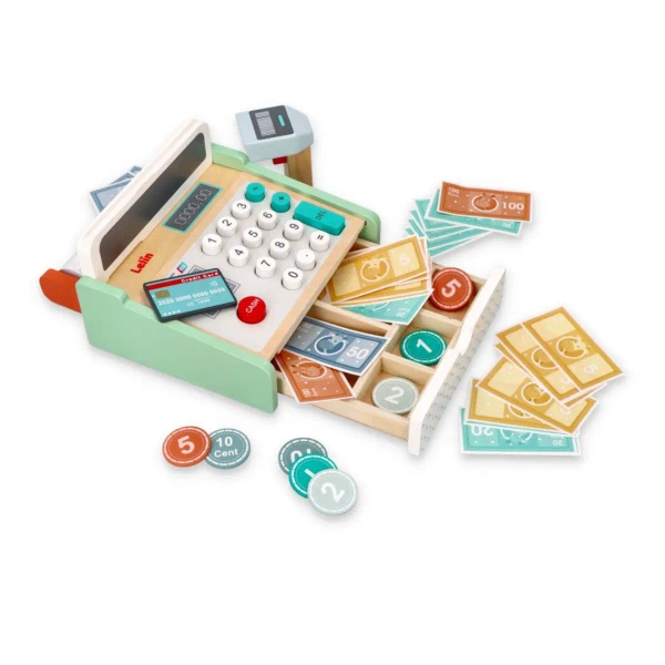 Pastel wooden cash register