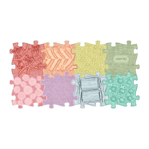 Maty sensoryczne Tęcza Pastel 8 el. ścieżka – Muffik 12 msc+