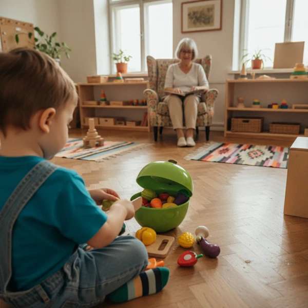 Zielone jabłko - Warzywa do krojenia dla dzieci 28 el. – Jinkee 3+