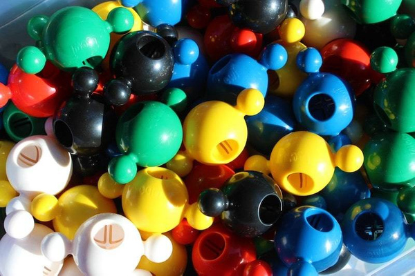 Duże klocki konstrukcyjne Big Loowi kulki 44 elementy 3+