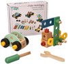 Wooden set of a small constructor