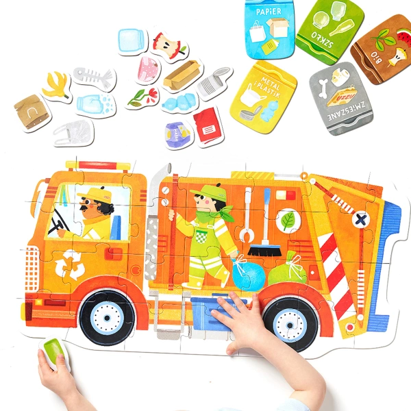 Puzzle CzuCzu Moto puzzle Śmieciarka dla maluchów 2+