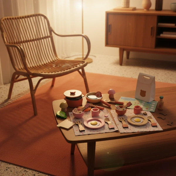 Drewniany zestaw kuchenny dla dzieci 40+ el. – Kabi 3+