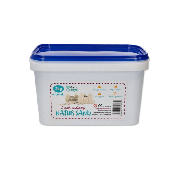 Zestaw z piaskiem kinetycznym naturalny - 2kg + foremki Dinozaury