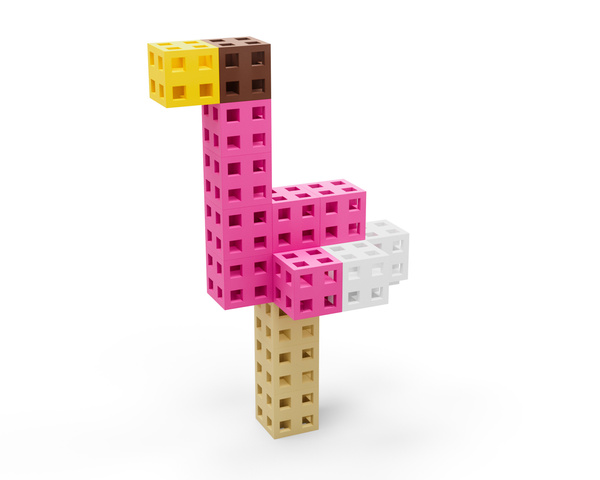 Set of construction blocks - Meli Cube Pink 100 el.