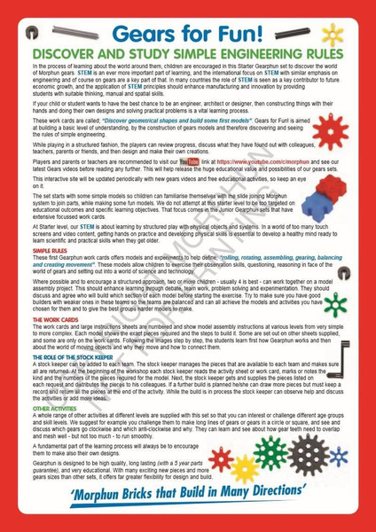 Zestaw klocków konstrukcyjnych Morphun Gearphun 500 el. + Instrukcje 60 str. A4