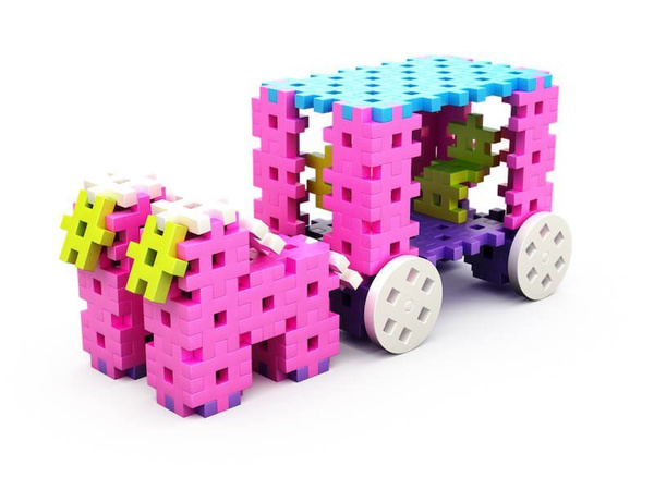 Klocki Meli Basic Constructor Pink 400 elementów – zestaw 3+