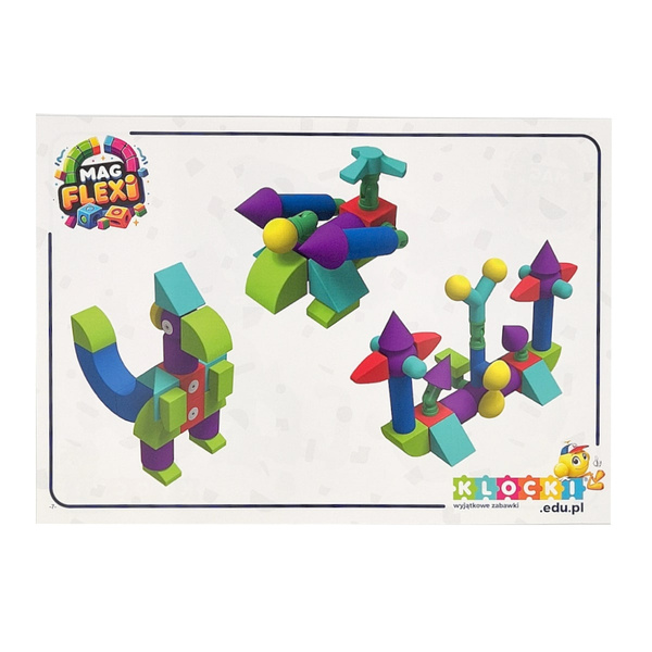 Magnetyczne piankowe klocki - MagFlexi - 100 el.