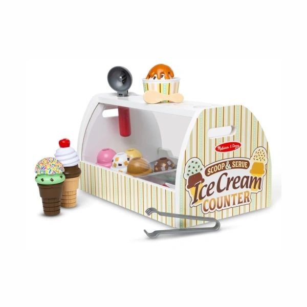 Melissa & Doug Ice Cream Parlor – Wooden Play Shop for Kids Ages 3+