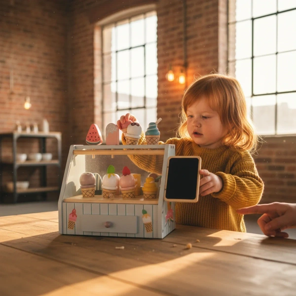 Wooden Ice Cream Shop Toy with Accessories – Kabi 3+