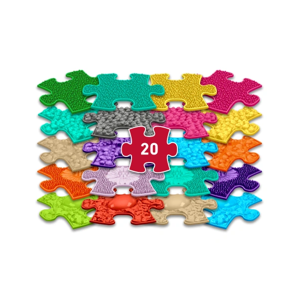 Sensory Mats Mini Puzzle 20 Colourful Pieces – Muffik for children from 12 month