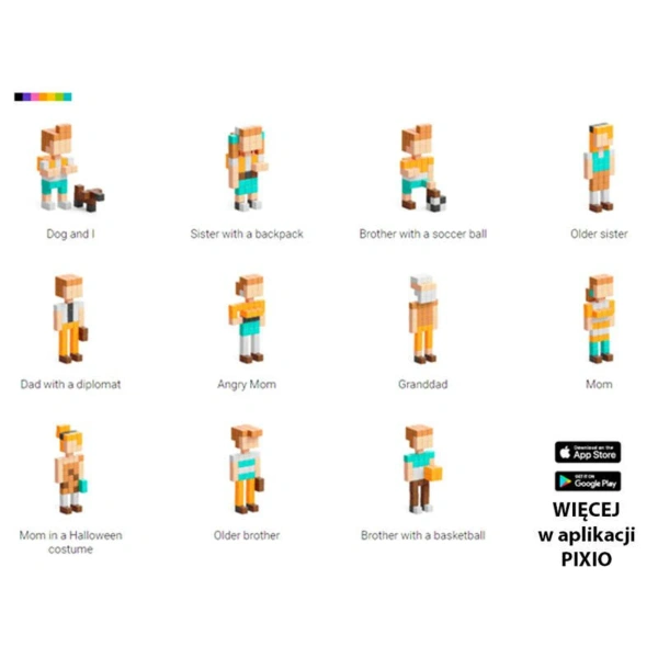 Klocki magnetyczne Pixio Happy Family 88 el. – 6+