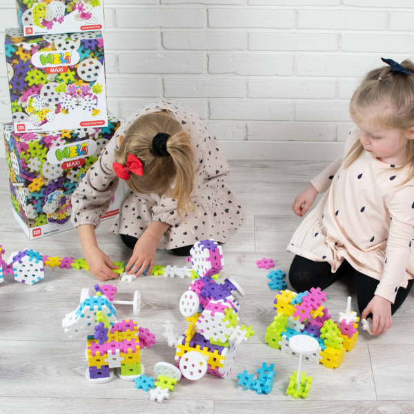 Klocki konstrukcyjne Meli Maxi Constructor Pink 220 el. – 2+