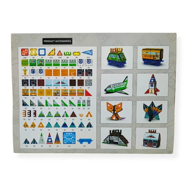 Kaleidoscope Magnetic Tiles 199 pcs Transparent – Xinbida 3+