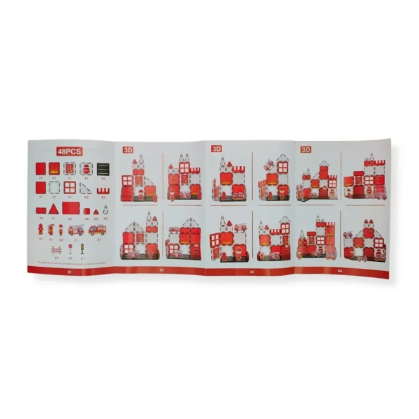 Klocki magnetyczne straż pożarna 48 el. – Magnetic Tiles 3+