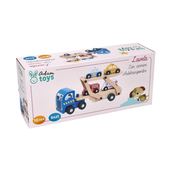 Wooden trailer with vehicles