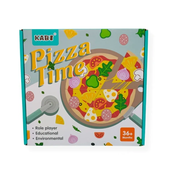 Drewniana pizza zabawka z akcesoriami – Kabi 3+