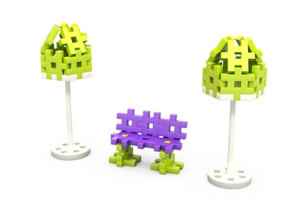 Meli Constructor Pink Travel Box blocks 500 el.