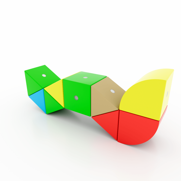 Drewniane klocki magnetyczne WABI 20 elementów z 76 magnesami 3+