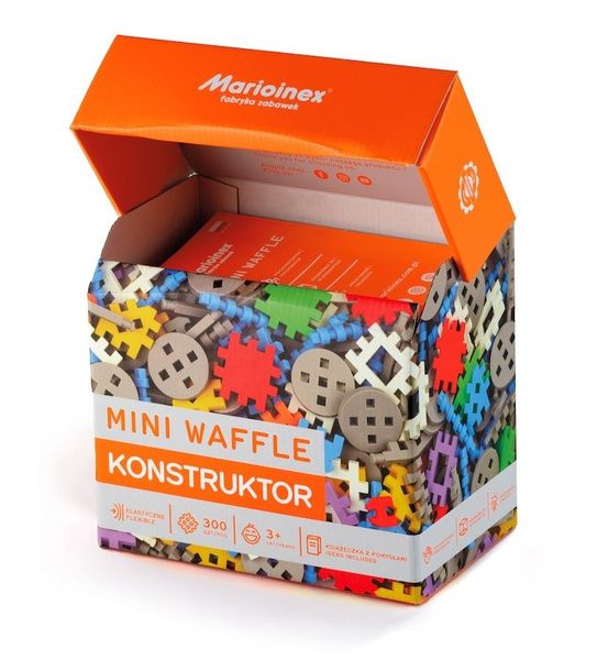 Klocki edukacyjne Marioinex Mini Waffle Wafle Konstruktor 300 elementów dla 4-latka wspierające m...