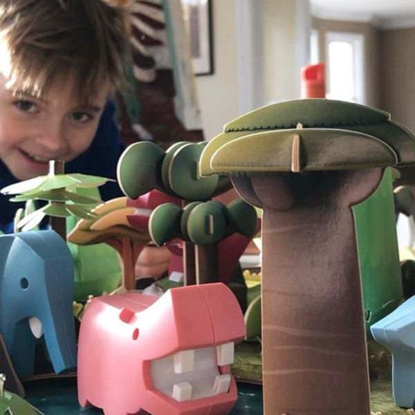 Magnetyczne zwierzaki Half Toys safari puzzle 3D – figurki 3+