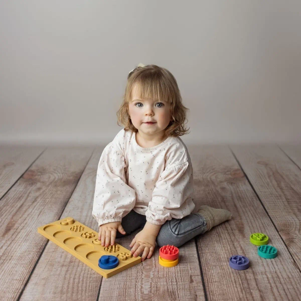 Sensoryczne puzzle kółeczka XL dla niemowląt 6m+ Mom's Care