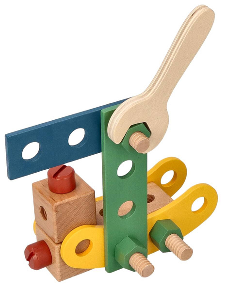 Wooden set of a small constructor