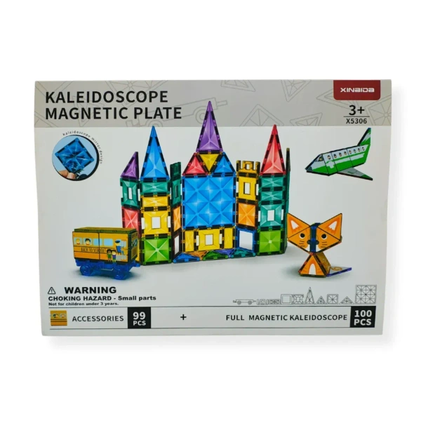 Kaleidoscope Magnetic Tiles 199 pcs Transparent – Xinbida 3+
