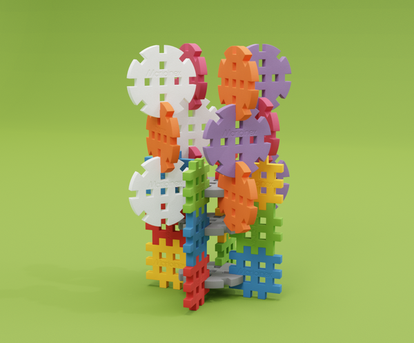 Klocki konstrukcyjne Marioinex Midi Koła 120 elementów dla 2-latka wspierające motorykę