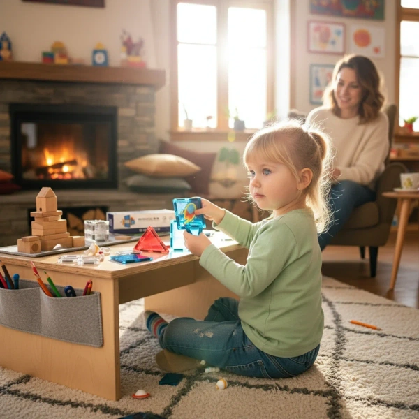 Magnetic tiles Space 39 pcs with astronaut – X-Bida 3+