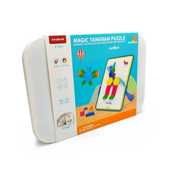 Tangram blocks - magnetic mosaic puzzle with board - 252 el.