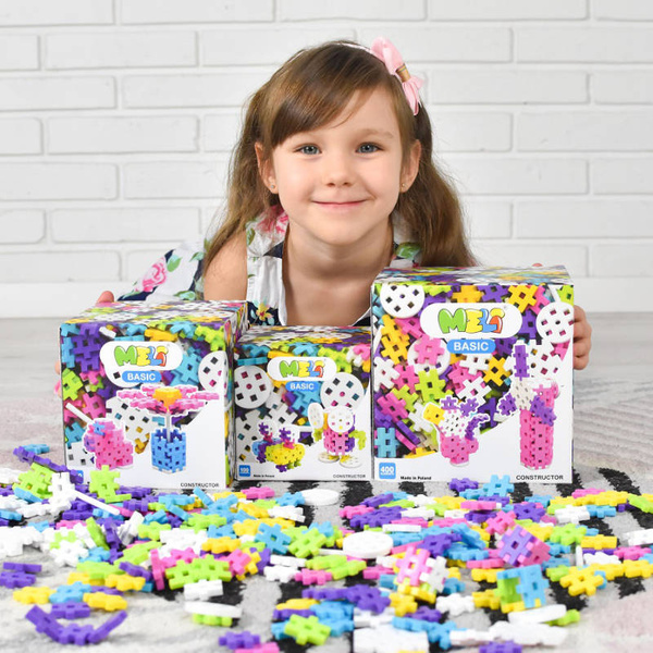 Klocki Meli Constructor Pink 100 elementów – zestaw 3+