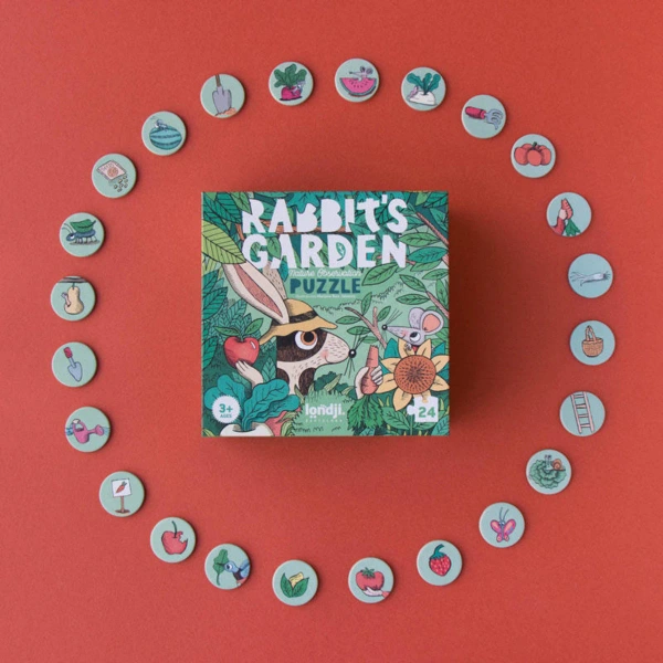 Puzzle for kids 3 years Rabbit's Garden – Londji 24 pcs