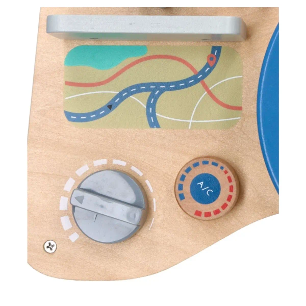 Wooden steering wheel for children